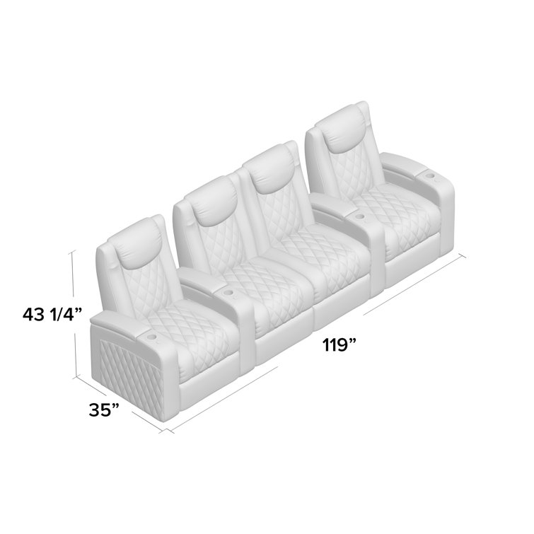 Red Barrel Studio® Upholstered Power Reclining Home Theater Seat with